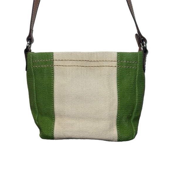 Vintage Y2K Relic Green Cream Mini Shoulder Crossbody Canvas Purse - Picture 9 of 15